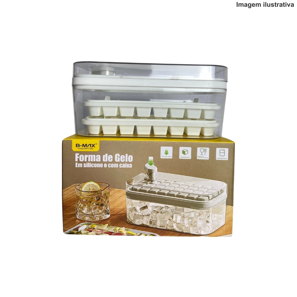 Forma De Gelo Silicone C/ Caixa Bm-F1062 B-Max