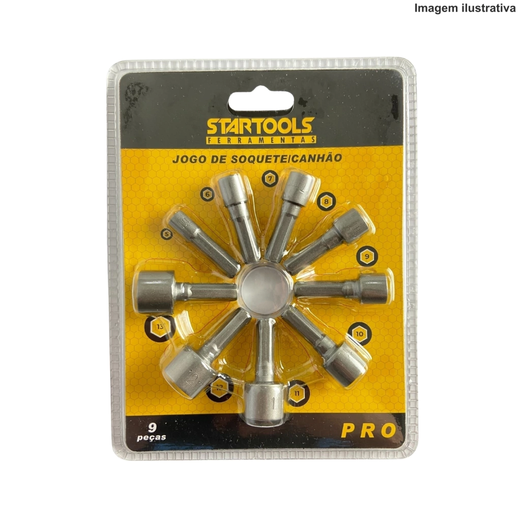 Jogo De Soquete / Canhão 9 Pçs Ar0469 Startools