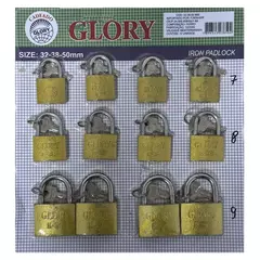 CARTELA DE CADEADO C/ 12 UND 32x38x50 - comprar online