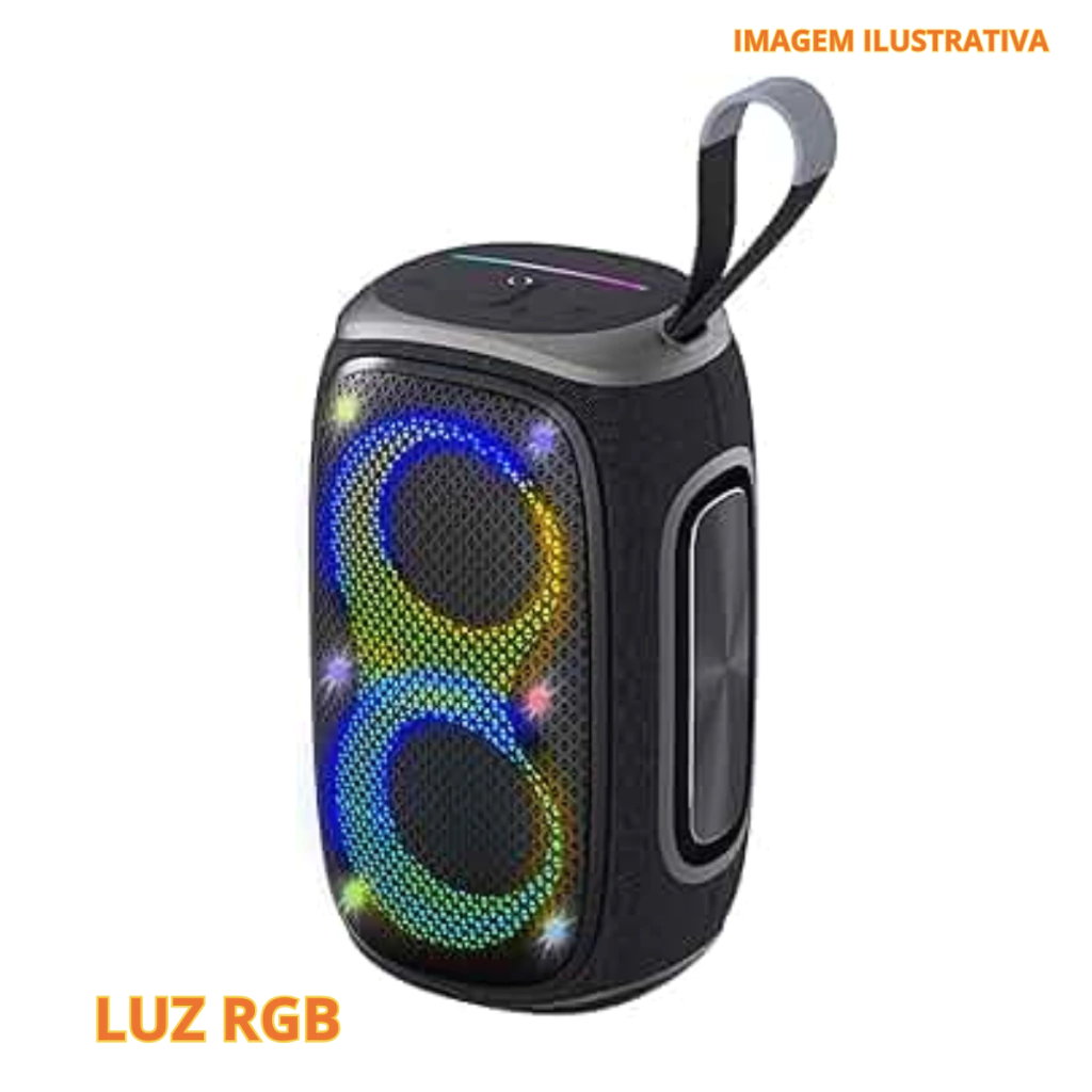 Caixa De Som Bluetooth 40w Led Rgb Pei-Sp06