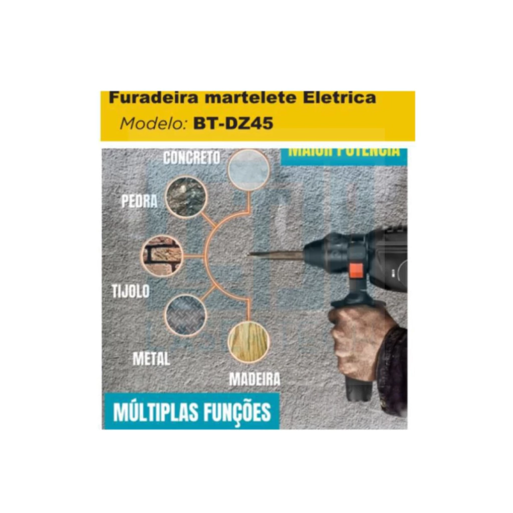 Furadeira Martelete Elétrica Bt-Dz45 B-Max