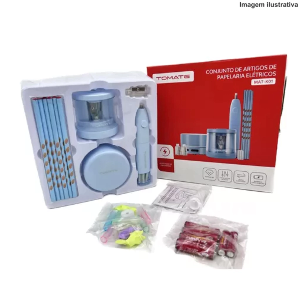 Conjunto De Artigos De Papelaria Elétricos Mat-K01 Tomate