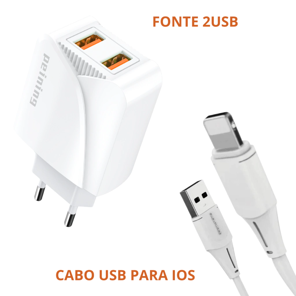 Carregador 2 Usb Peining Pei-209-2 Ios