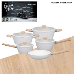 Jogo De Panelas Prime 5 Pçs Branco Bac-1001 - comprar online