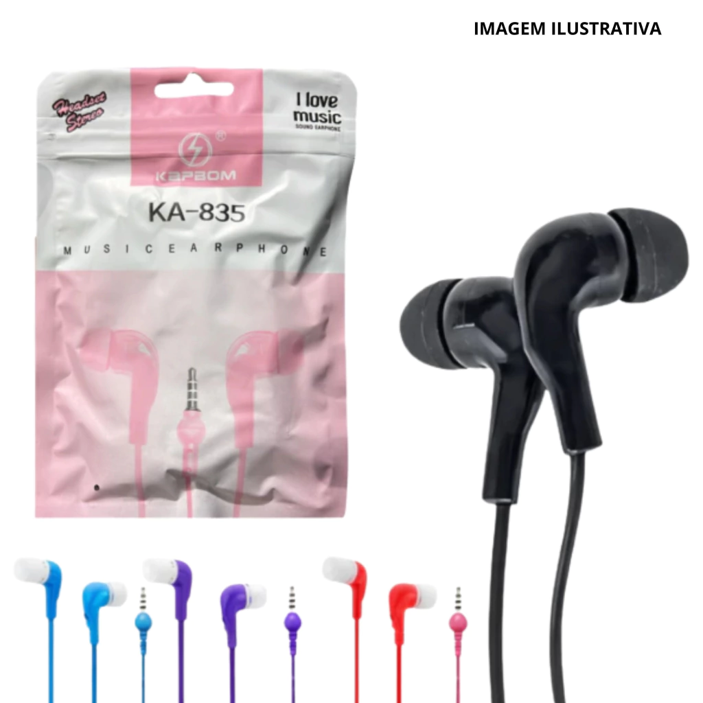 FONE DE OUVIDO SIMPLES SEM MICROFONE KA-835 KA-735