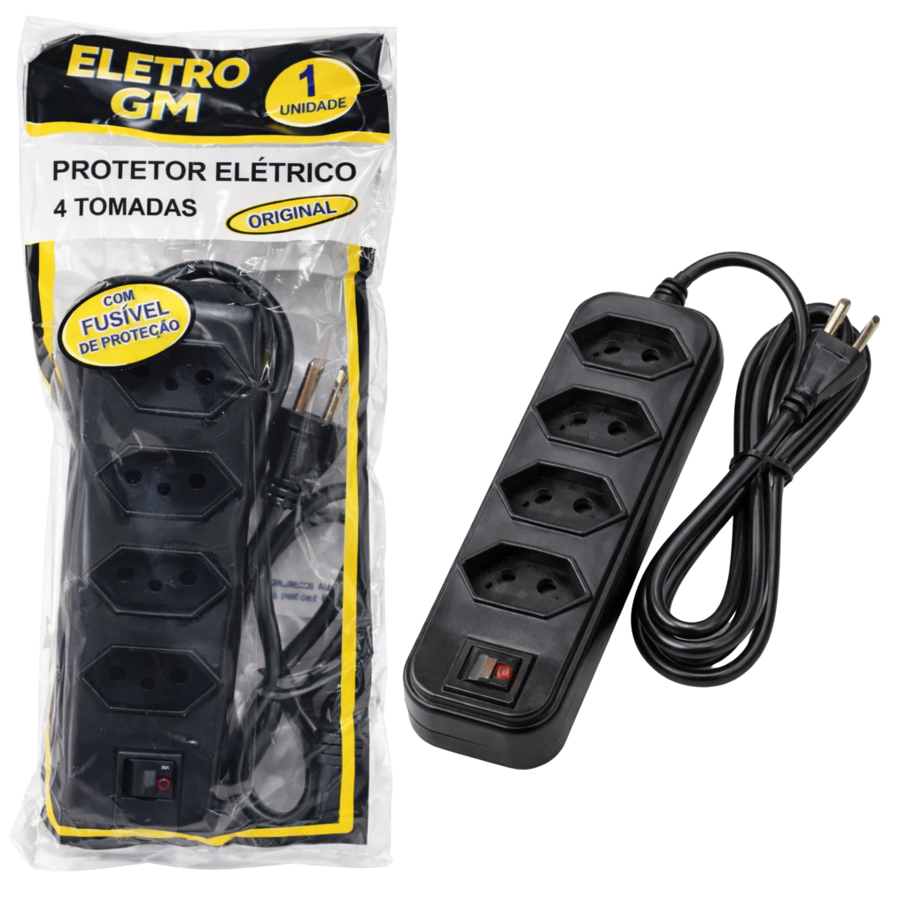 Protetor Eletrico C/4 Tomadas 85Cm