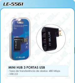 LE-5561 MINI HUB 3 PORTAS USB - comprar online