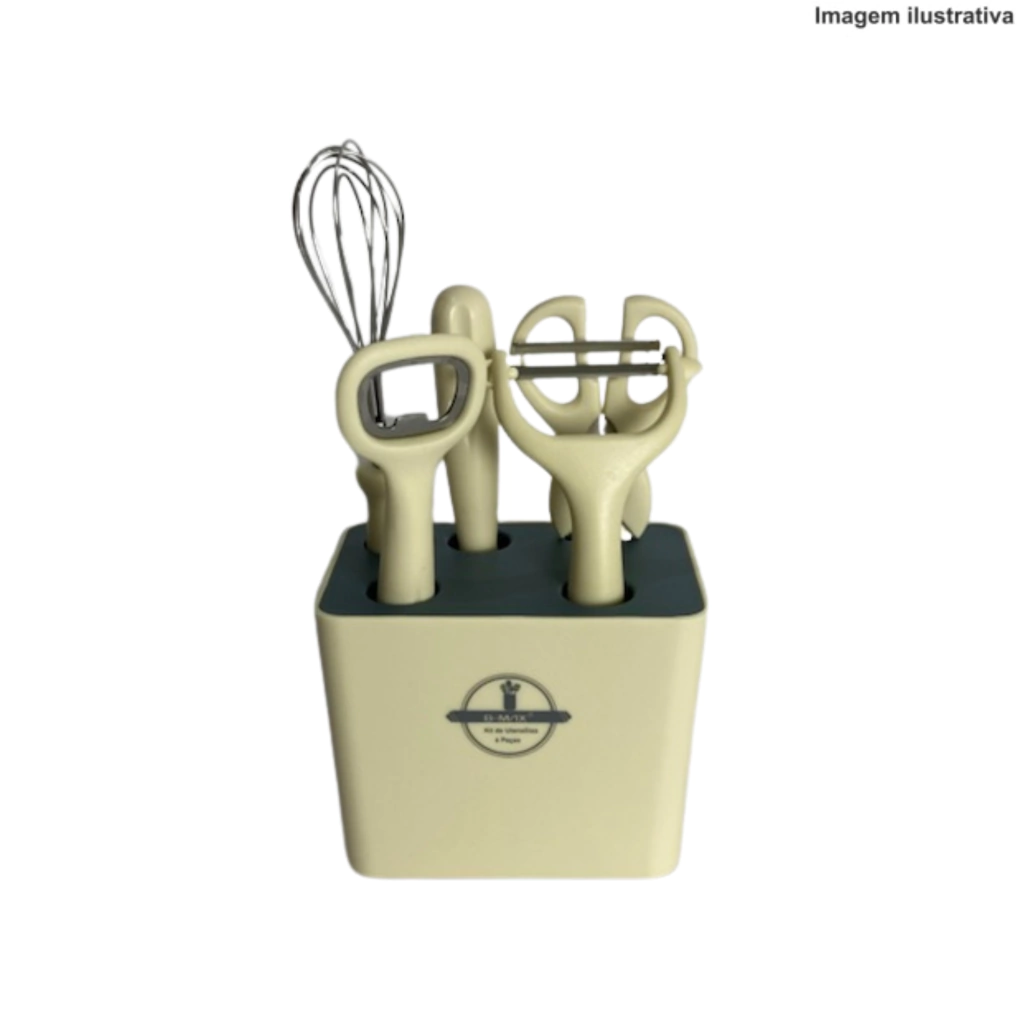 Kit C/ 6 Utensílios Cozinha Silicone C/ Expositor Bm-F1072