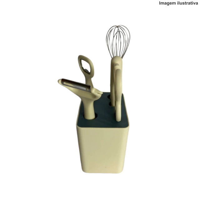 Kit C/ 6 Utensílios Cozinha Silicone C/ Expositor Bm-F1072