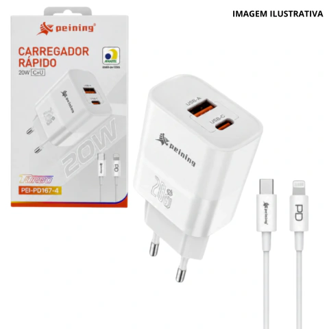 Carregador Rápido 2 Entrada Tpc/Ios 20w Pei-Pd167-4
