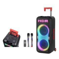 CAIXA DE SOM 400W C/2 MICROFONES E CONTROLE GOLDEN PRO GP-1908 - comprar online