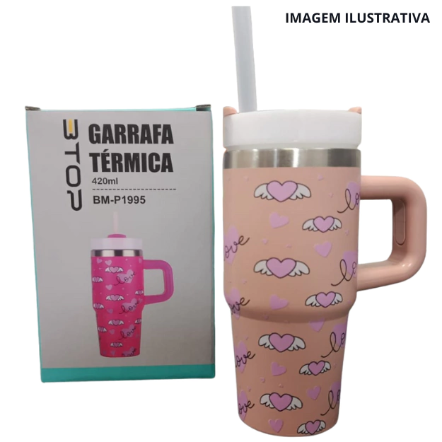 Garrafa Termica 420ml Estampada Bm-P1995