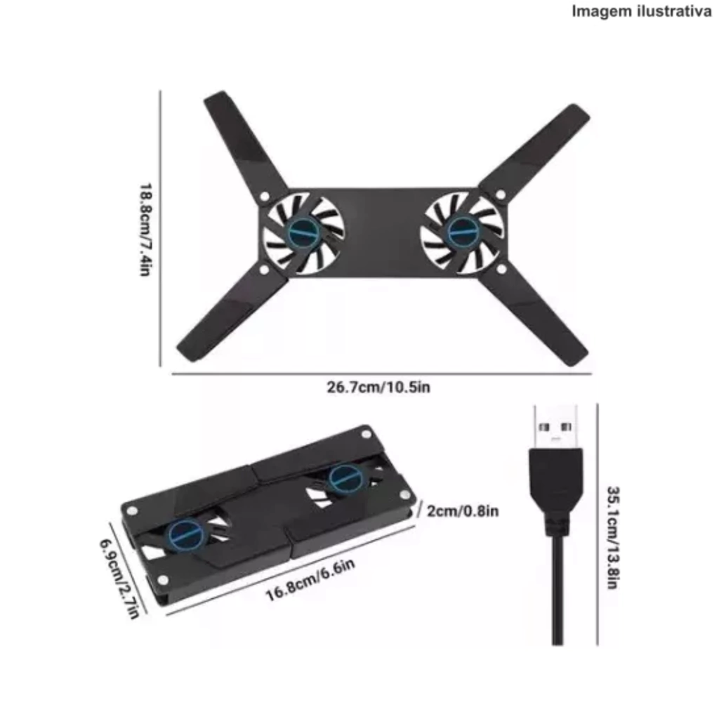 Suporte C/ Cooler Para Notebook Xc-Sp-58 X-Cell