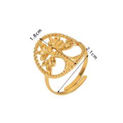 Anillo árbol de la vida / acero