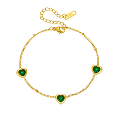 Pulsera corazón esmeralda (PREVENTA)