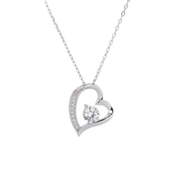 Collar corazón zirconia (PREVENTA)
