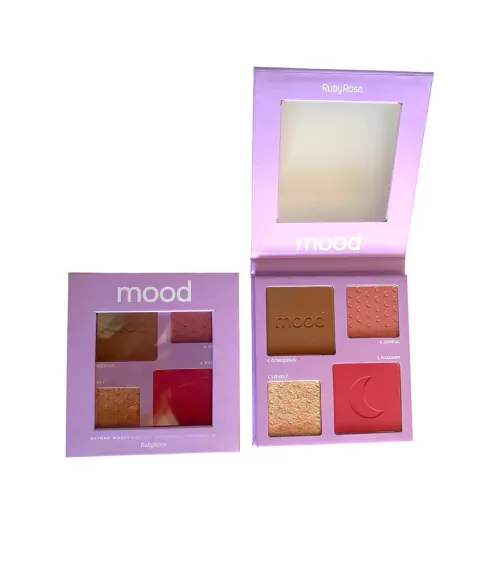 Paleta Blush,contorno e iluminador Mood Ruby Rose (Cor Beyond Words)