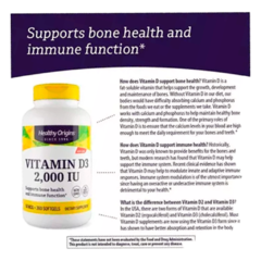 Vitamina D3 2000 IU | Healthy Origins - tienda online
