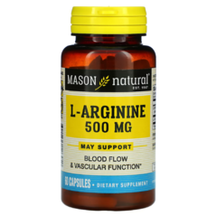 L-Arginine 500 mg | 60 Caps | Mason Natural