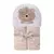 Toalha de Banho Felpuda forrada Papi Friends Urso com Capuz Bordado 90Cm X 70Cm - Papi na internet