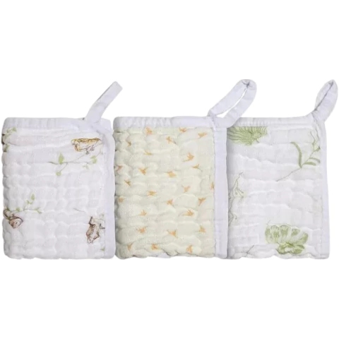 Paninho de Boca Soft Bamboo Mami com prendedor de chupeta 25CMX25CM com 3 unidades Neutro - Papi
