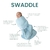 Saco de Dormir Swaddle em Algodao Egipcio Azul Primavera Verao - loja online