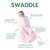 Saco de Dormir Swaddle em Algodao Egipcio Rosa Primavera Verao - Bingui Baby - Enxoval de bebê