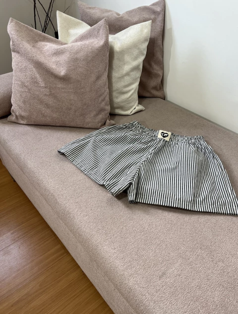 Boxer Shorts Listras Preto e Branco