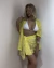 Conjunto Mood Praiano Renda Amarelo (Kimono + Saia Amarração)