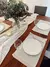Individual impermeable blanco tiza con fleco grande