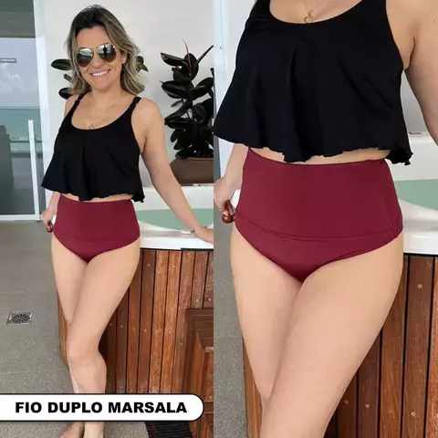 Calcinha Cinta Fio Duplo Marsala