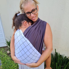 Fast Sling de Vestir Grid Branco + Preto