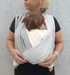 Fast Sling de Vestir Florzinhas + Cinza Claro