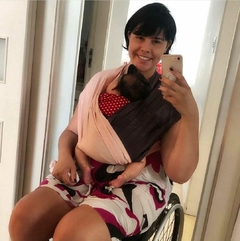Fast Sling de Vestir Poá Rosa com Cinza Chumbo - SLING PIEPAO