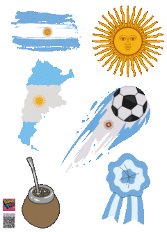 PLANTILLA DE 20 cm x 14, 4 cm DE APLIQUES DTF TERMOPEGABLE TEMATICA ARGENTINA - comprar online