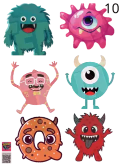 PLANTILLA 20 cm x 14, 4 cm DE APLIQUES DTF TERMOPEGABLE TEMATICA MONSTRUOS - comprar online