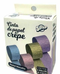 CINTA DE PAPEL CREPE SIFAP POR 4 ROLLOS DE 10 METROS CADA UNO - comprar online