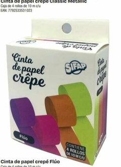 CINTA DE PAPEL CREPE SIFAP POR 4 ROLLOS DE 10 METROS CADA UNO - BOX POPULIX