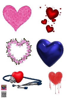 PLANTILLA 20 cm x 14, 4 cm DE APLIQUES DTF TERMOPEGABLE TEMATICA CORAZONES - BOX POPULIX