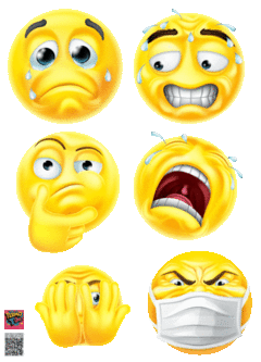PLANTILLA 20 cm x 14,4 cm DE APLIQUES DTF TERMOPEGABLE TEMATICA EMOJIS - BOX POPULIX