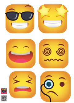 PLANTILLA 20 cm x 14,4 cm DE APLIQUES DTF TERMOPEGABLE TEMATICA EMOJIS en internet