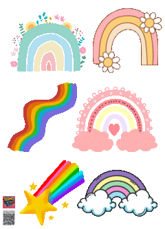 PLANTILLA 20 X 14,4 cm DE APLIQUES DTF TERMOPEGABLE TEMATICA ARCOIRIS en internet