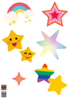 PLANTILLA 20 cm x 14, 4 cm DE APLIQUES DTF TERMOPEGABLE TEMATICA ESTRELLAS - comprar online