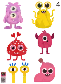 PLANTILLA 20 cm x 14, 4 cm DE APLIQUES DTF TERMOPEGABLE TEMATICA MONSTRUOS - comprar online