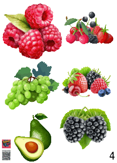 PLANTILLA de 20 xm x 14,4 cm DE APLIQUES DTF TERMOPEGABLE TEMATICA FRUTAS - comprar online