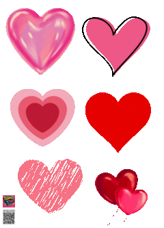 PLANTILLA 20 cm x 14, 4 cm DE APLIQUES DTF TERMOPEGABLE TEMATICA CORAZONES - comprar online