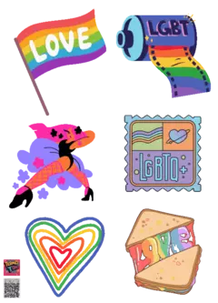 PLANTILLA 20 X 14,4 CM DE APLIQUES DTF TERMOPEGABLE TEMATICA LGTB