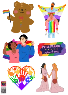 PLANTILLA 20 X 14,4 CM DE APLIQUES DTF TERMOPEGABLE TEMATICA LGTB - tienda online