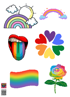 PLANTILLA 20 X 14,4 cm DE APLIQUES DTF TERMOPEGABLE TEMATICA ARCOIRIS - BOX POPULIX