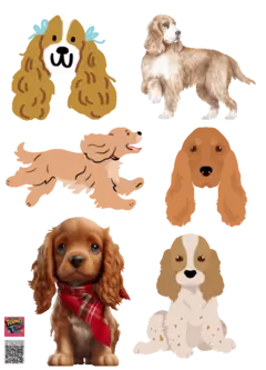 PLANTILLA DE 20CM POR 14, 4 CM DTF TERMOPEGABLE TEMATICA PERROS - BOX POPULIX